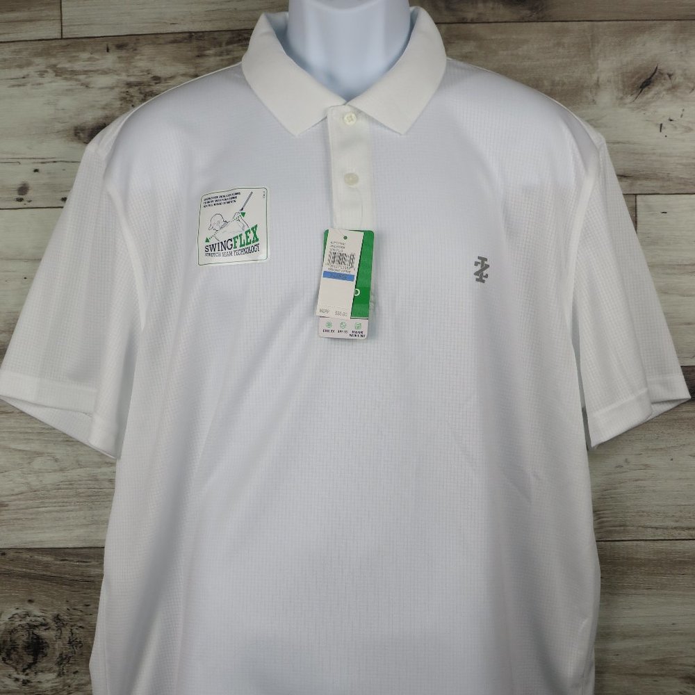 Izod* Men's Short Sleeve Golf Polo Swing Flex‎ Grid Shirt~ XL / Retail* $55.00